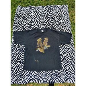 Vintage Bald Eagle T Shirt‎ Mens XXL Black Nature Animals USA Y2K Bird